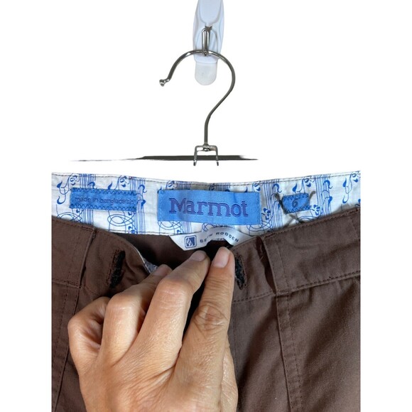 Marmot Capri Pants‎ 6 Womens Brown Cargo Pockets Cropped Beth Rodden Outdoor - Picture 4 of 16